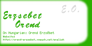 erzsebet orend business card